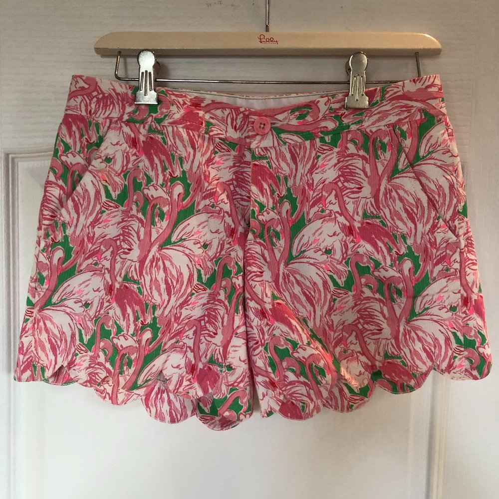 Lilly Pulitzer Colony Flamingo Buttercup Shorts Size 0